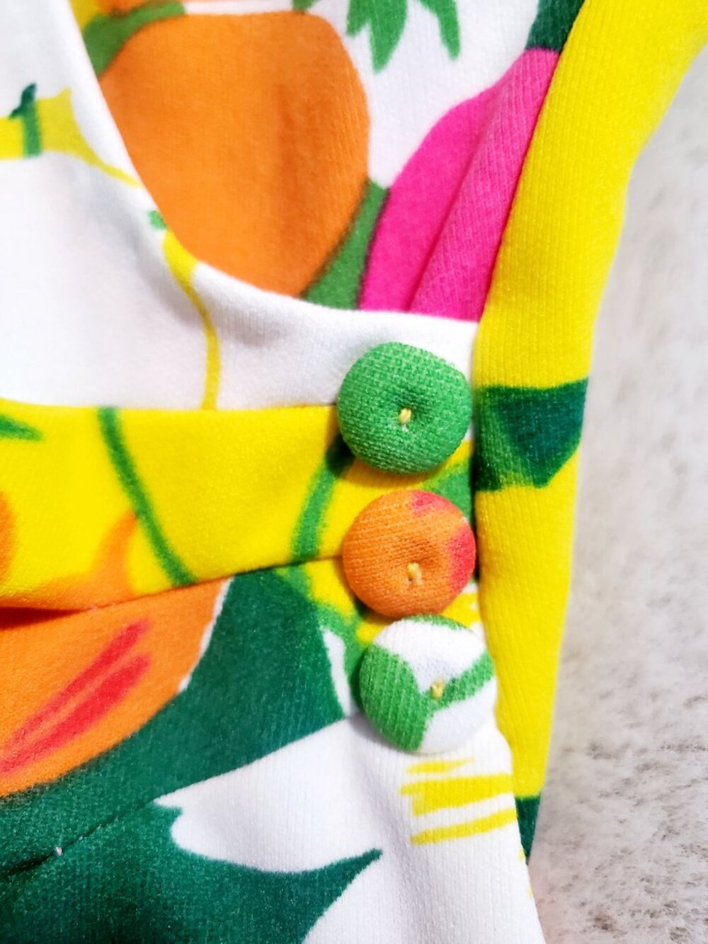 Vintage 70s Mod Floral Swimsuit/Bathing Suit Retro Pin Up Bright Psyc 11/12 - Picture 4 of 16